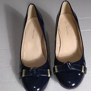 TOMMY HILFIGER NAVY BOW PUMPS